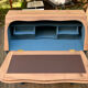 Restored antique drop-leaf secretary – natural wood & midnight blue