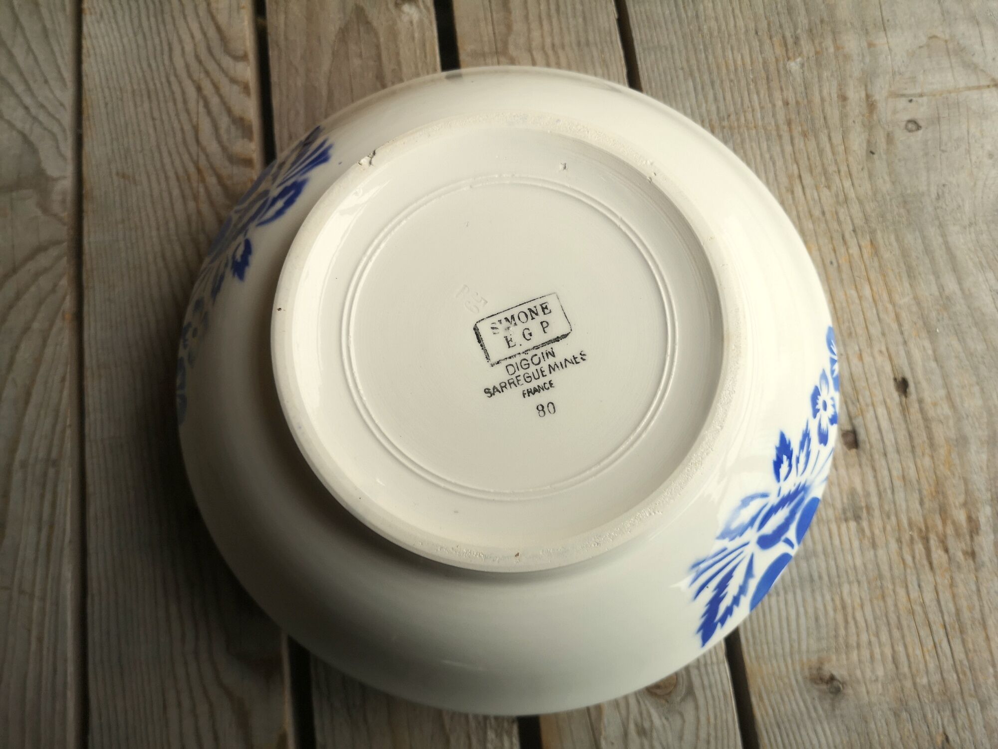 Ancient Saladier ceramics by Digoin Sarreguemines Model Simone