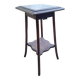 High art nouveau pedestal table brown wood varnished marble france 20's retro vintage decoration