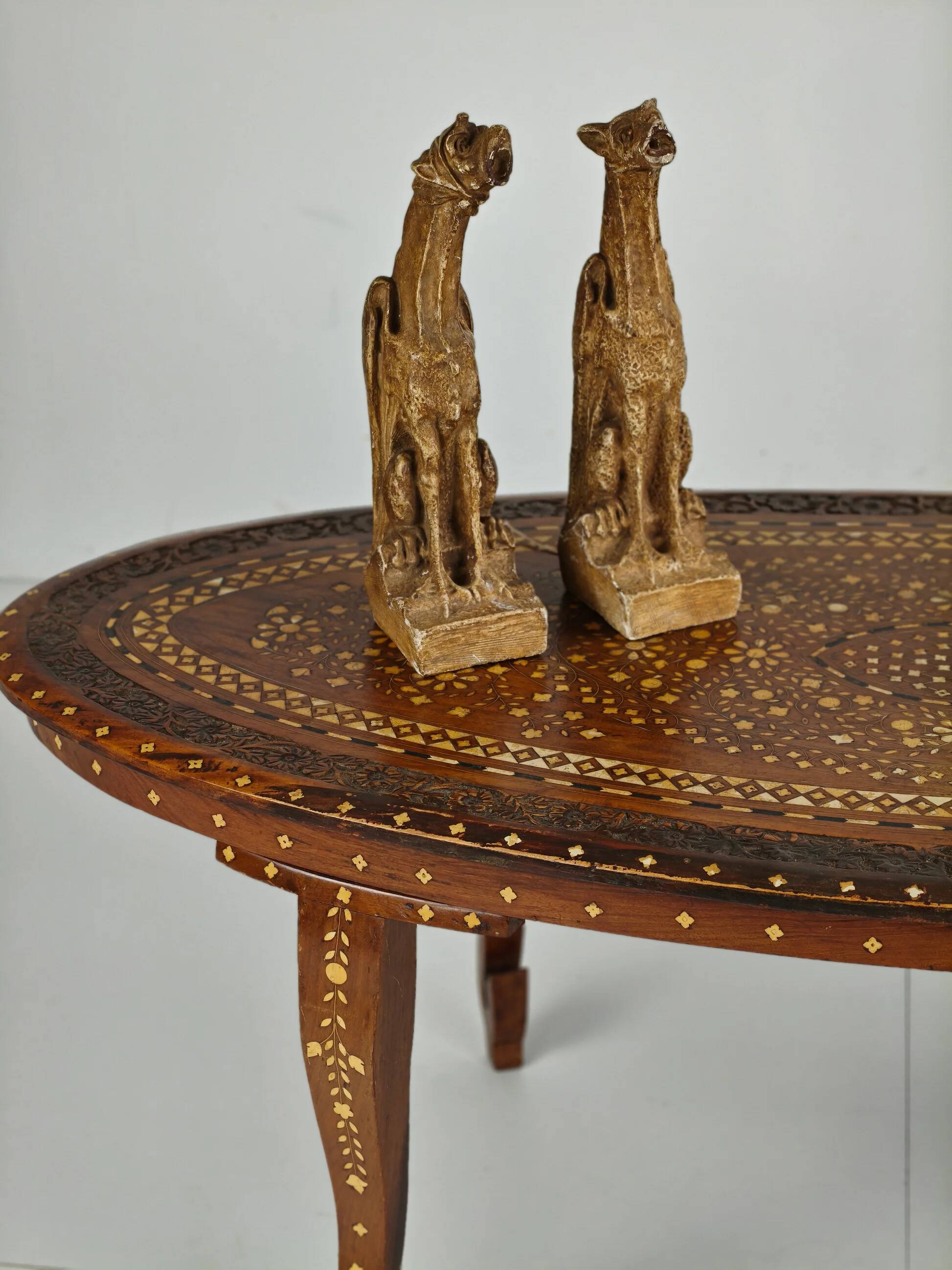 20th century Anglo-Indian inlaid bone coffee table