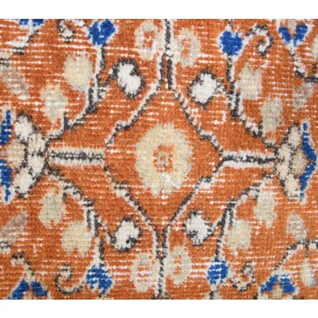 Vintage Turkish Oushak Handmade Wool Cotton Orange Runner 80x318