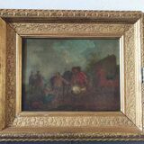 Animated landscape oil on canvas Italian School late eighteenth