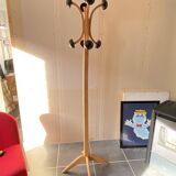 Stella coat rack in solid beech wood, vintage 1950s.