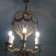 6-light gold-painted metal hot air balloon chandelier