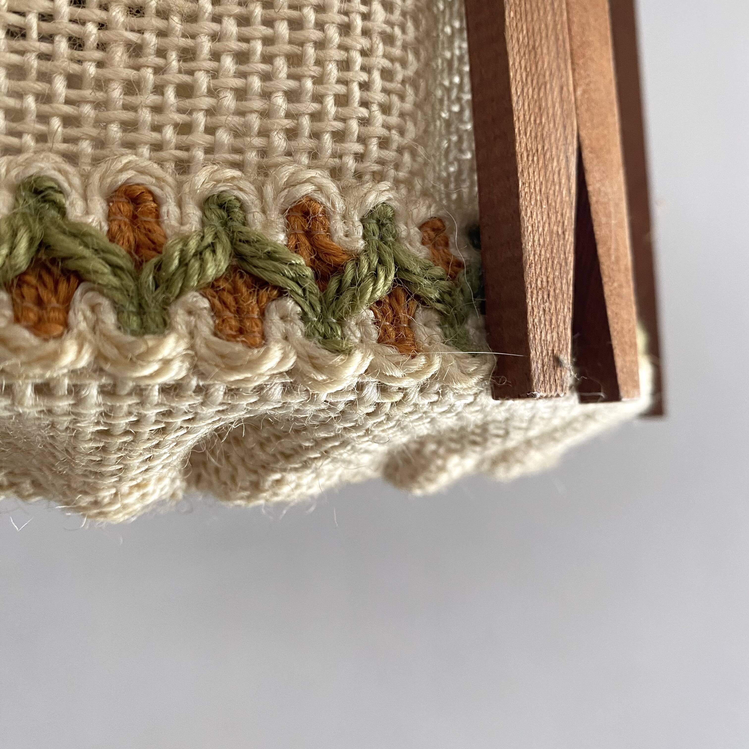 Abat jour scandinave à suspendre en bois et jute
