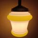 suspension  opaline blanche et jaune | space age - art déco 1950