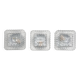 Set of 3 ice glass ceiling lamps, 1970s