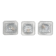 Set of 3 ice glass ceiling lamps, 1970s