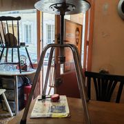 Industrial tripod stool with screw Jide Limoges 1950