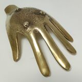 Hand bronze gilded ashtray design 70s