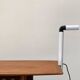 Periscopio clamp table lamp from the Italian space age mid-century by Danilo & Corrado Aroldi for Stilnovo, 1960s.