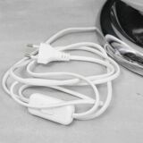 Mid Century Swirl Murano Table Ball Lamp with Chrome base