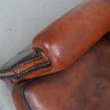 Vintage Dutch Cognac Colored Leather Club Chair, Set of 2