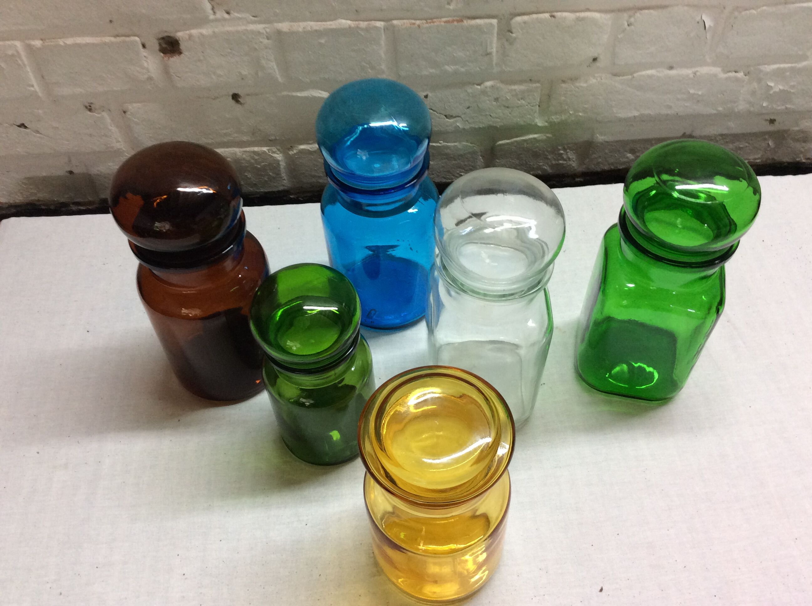 Lot of 6 vintage glass jars
