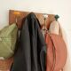 Vintage wall coat rack handmade - 4 ceramic hooks - 35 cm