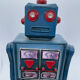 Old robot - metal/painted sheet - tin toys style - vintage