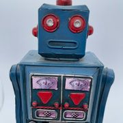 Robot ancien - métal/tôle peint - style tin toys - vintage