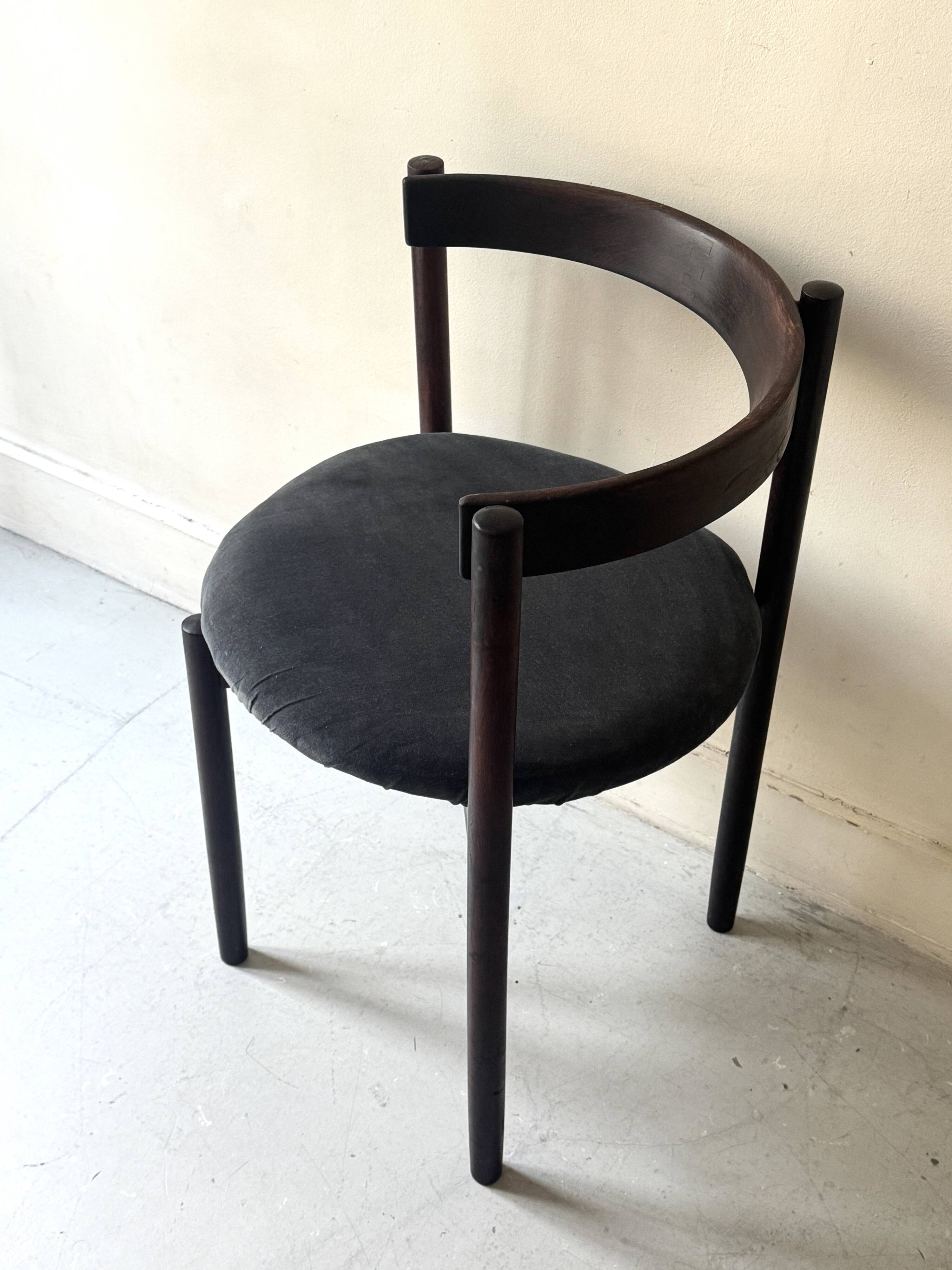 Round chair in rosewood by Hugo Frandsen for Børge M.S., Denmark 1970