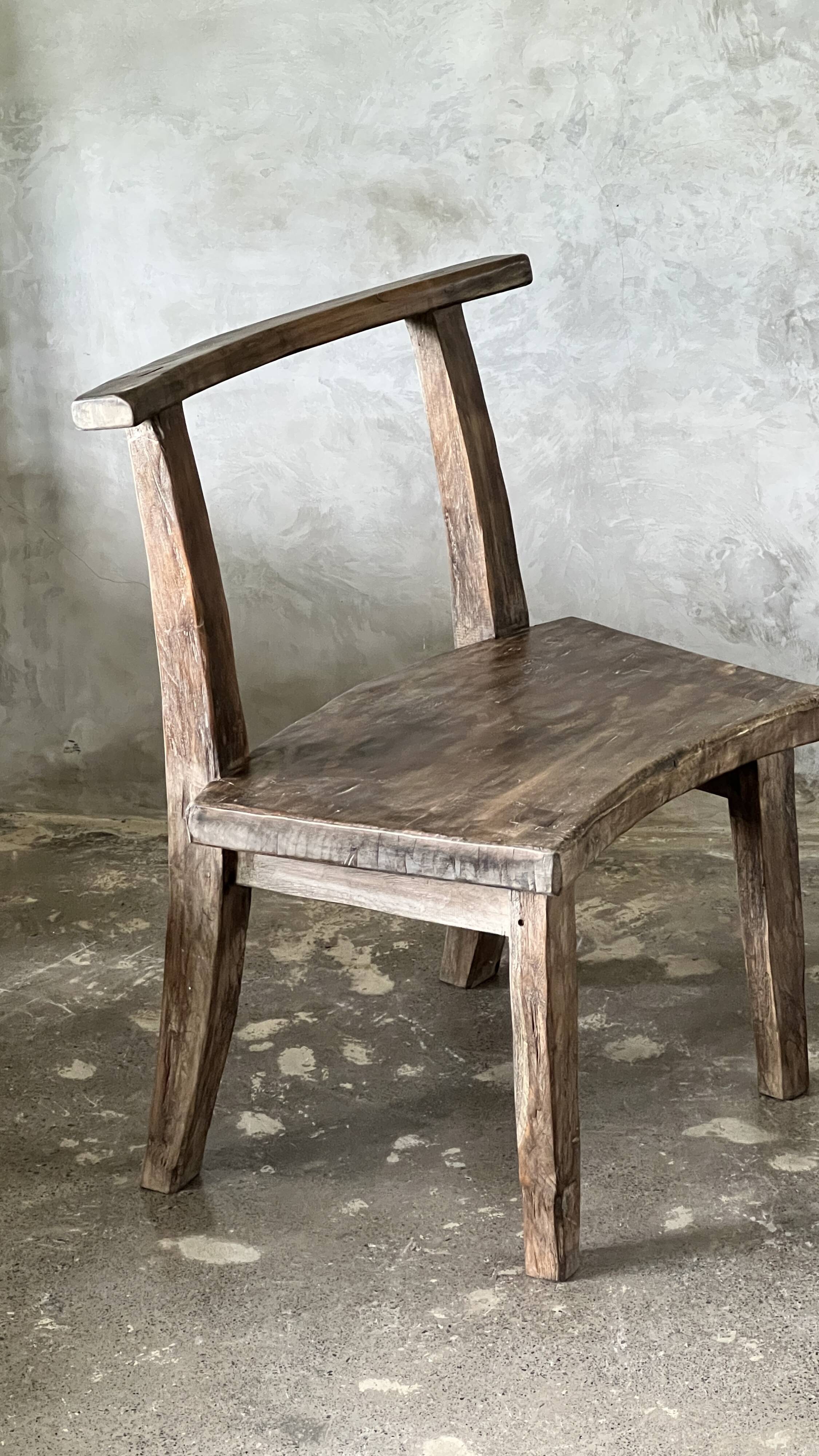Large old teak chair or armchair H84 L60