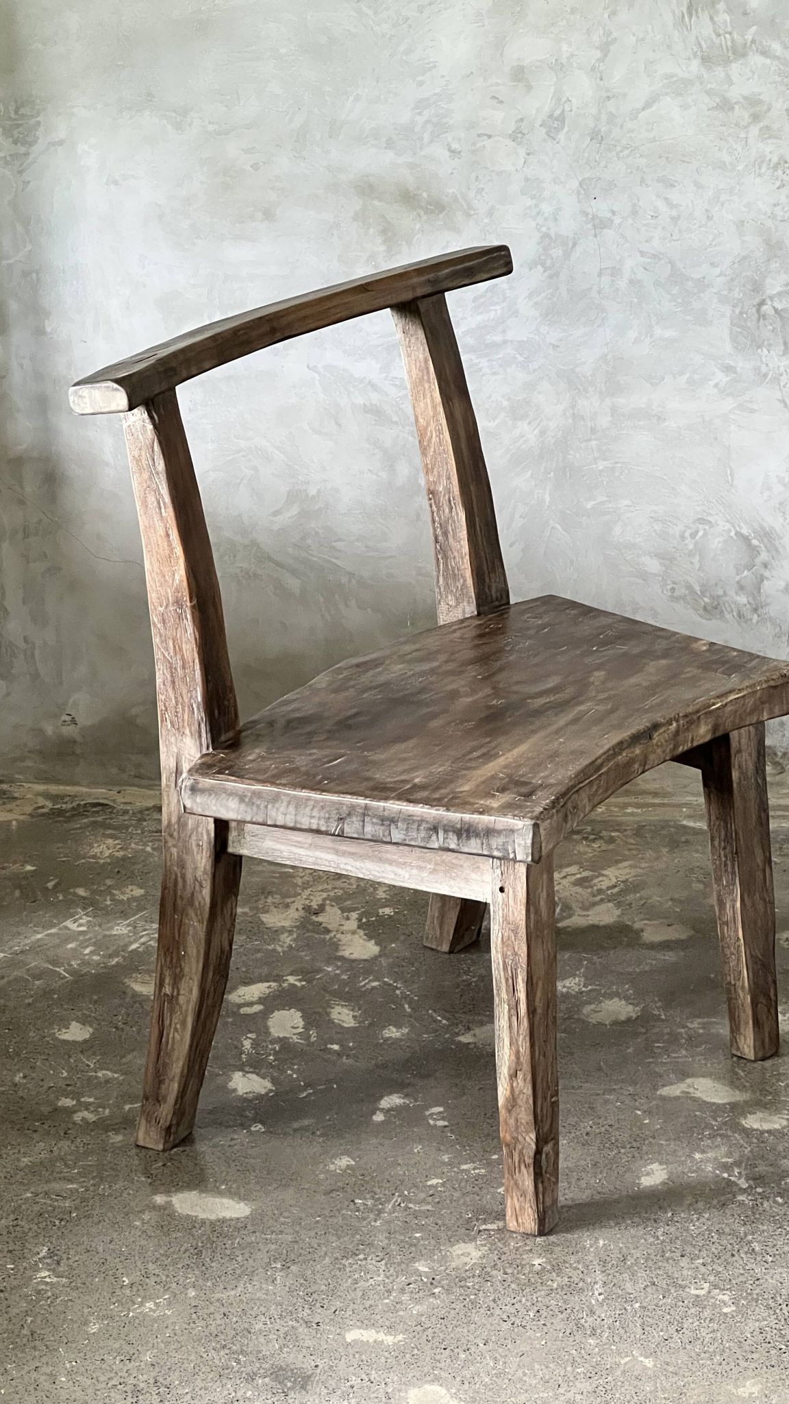 Large old teak chair or armchair H84 L60