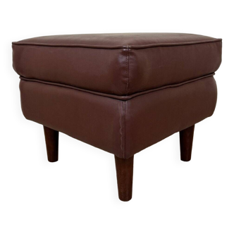 Vintage leather stool or ottoman