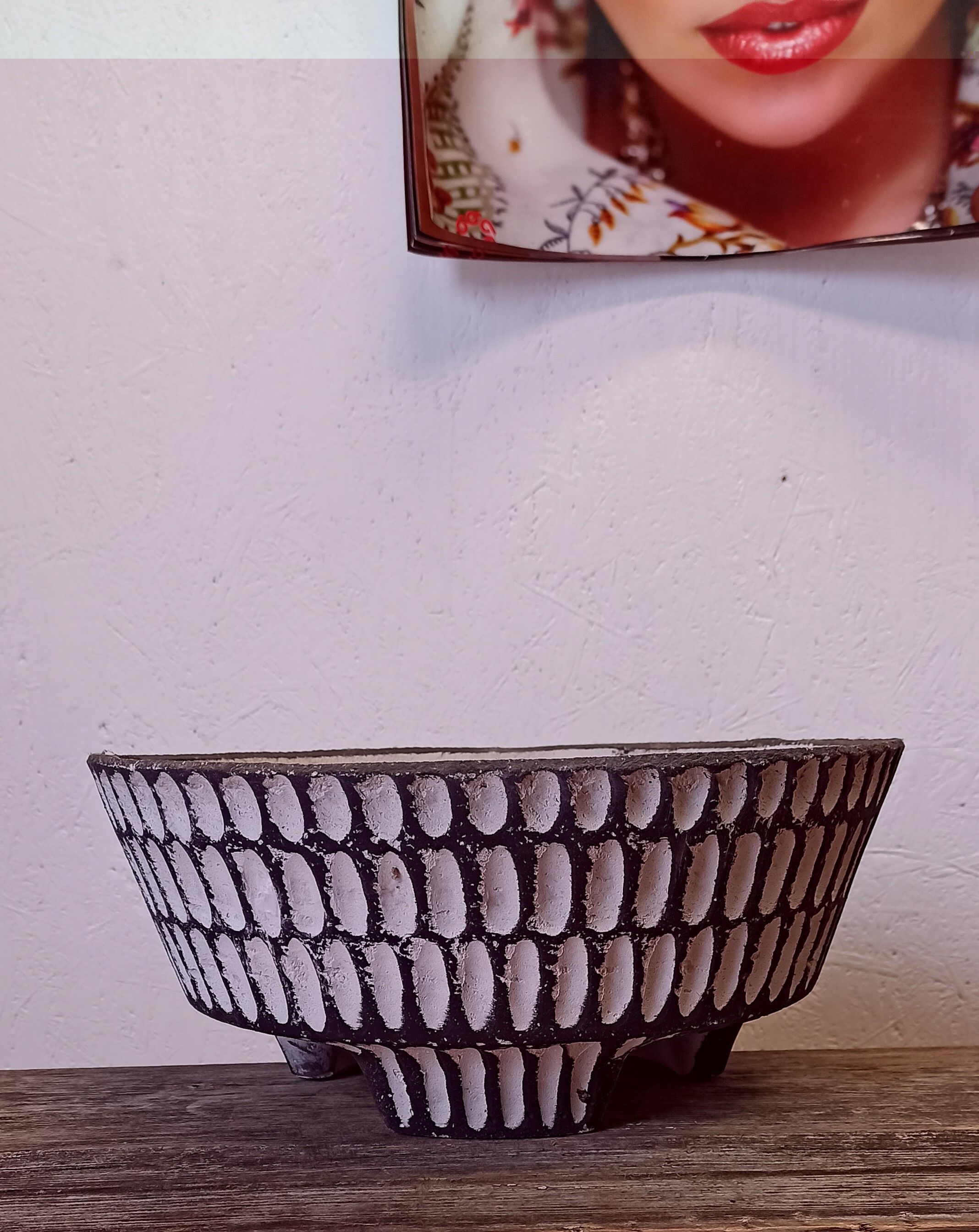 Cache pot en béton vintage