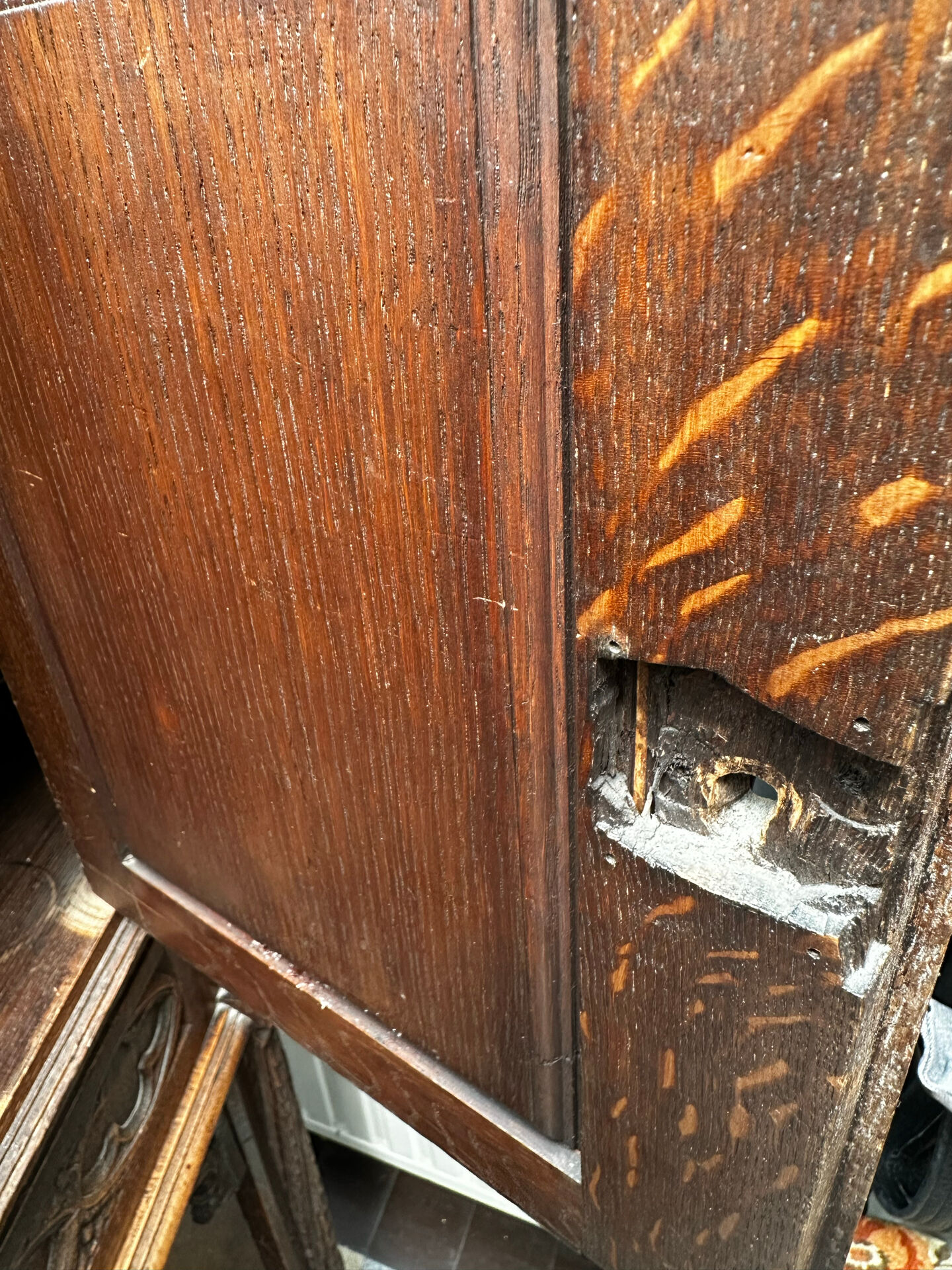 Gothic Buffet Cabinet in Carved Oak, 19th Century