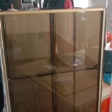 Vintage showcase in brass and chrome Renato Zevi