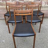 6 vintage Danish Scandinavian style chairs from the 1970s