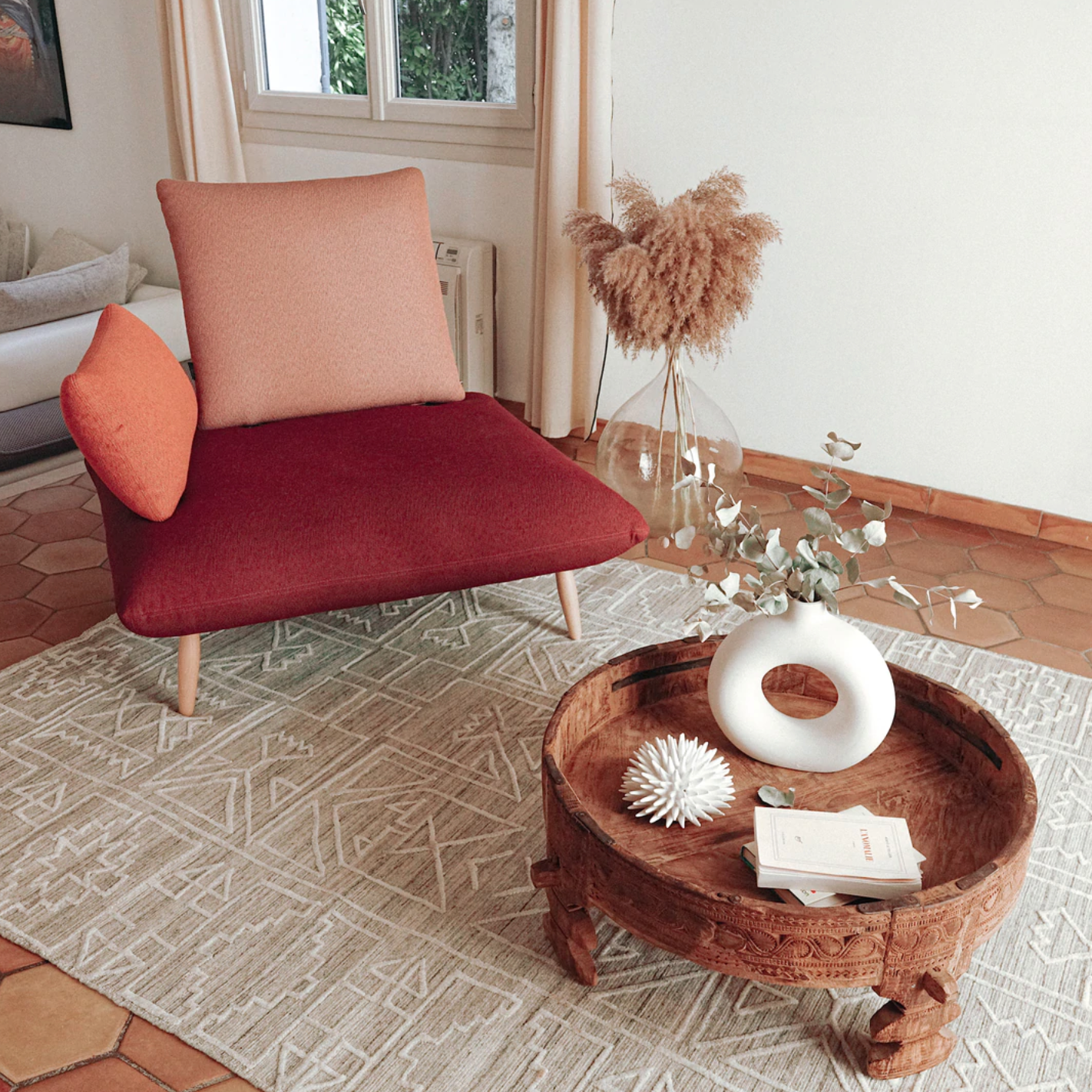 Hand-woven wool carpet 170x240cm