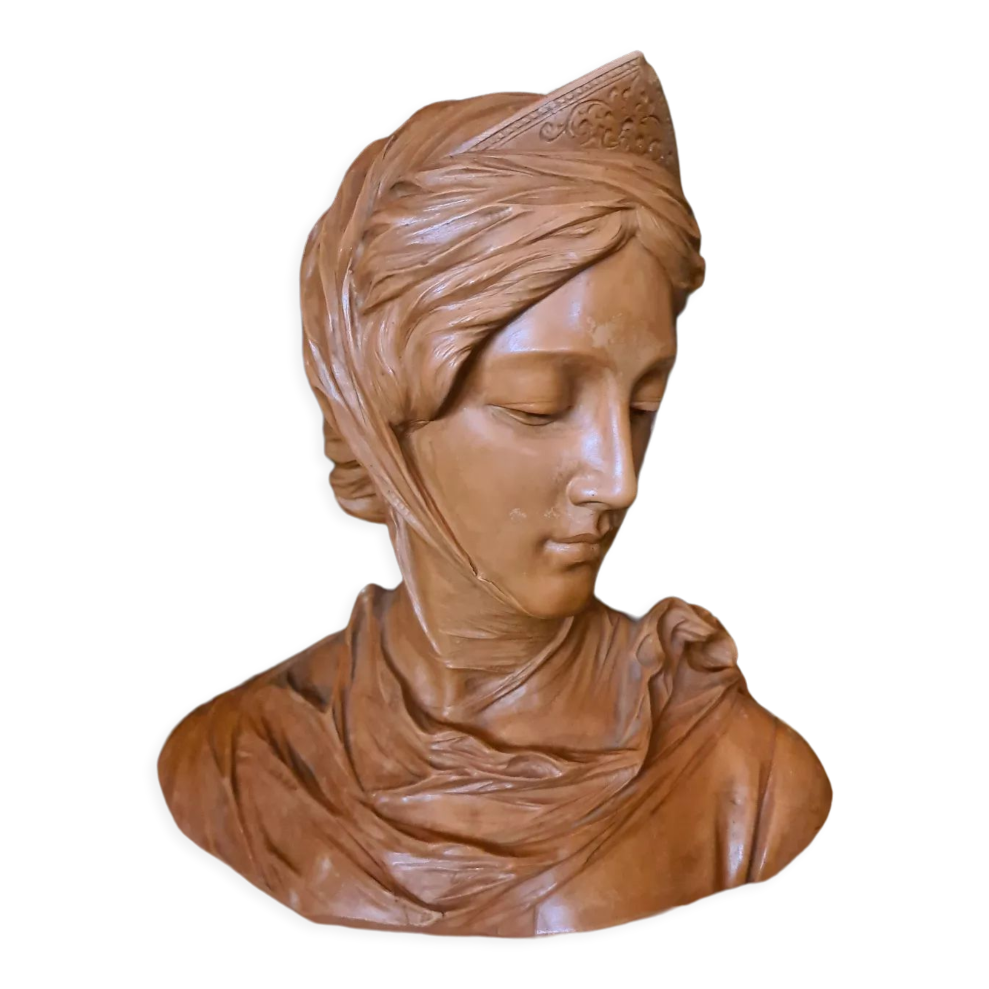 Terracotta bust of a woman