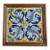 Panel of four Catalan tiles, 17th century, framed.