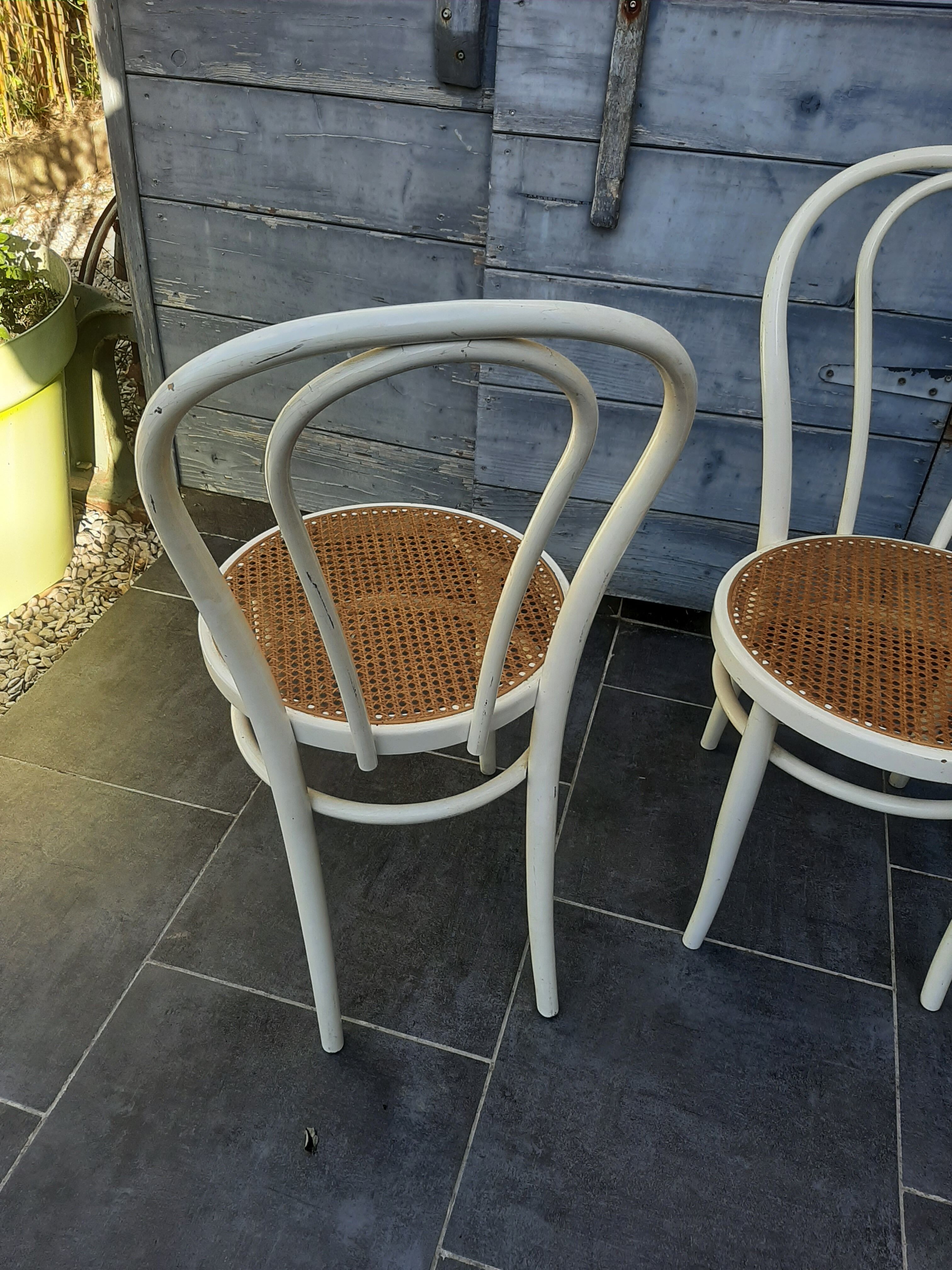Set of 4 wooden bistro chairs turned dal vera
