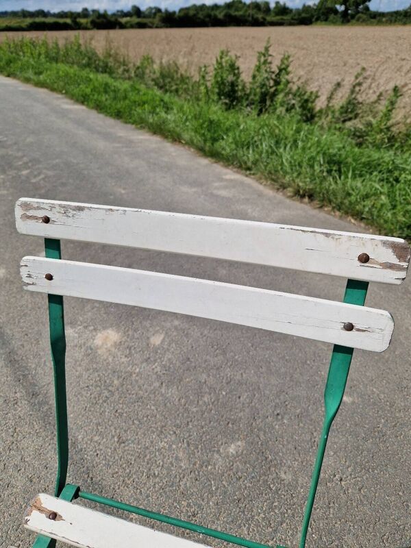 Lot de 4 chaises bistrot pliante en fer forgé