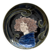 Assiette majolique Art Nouveau
