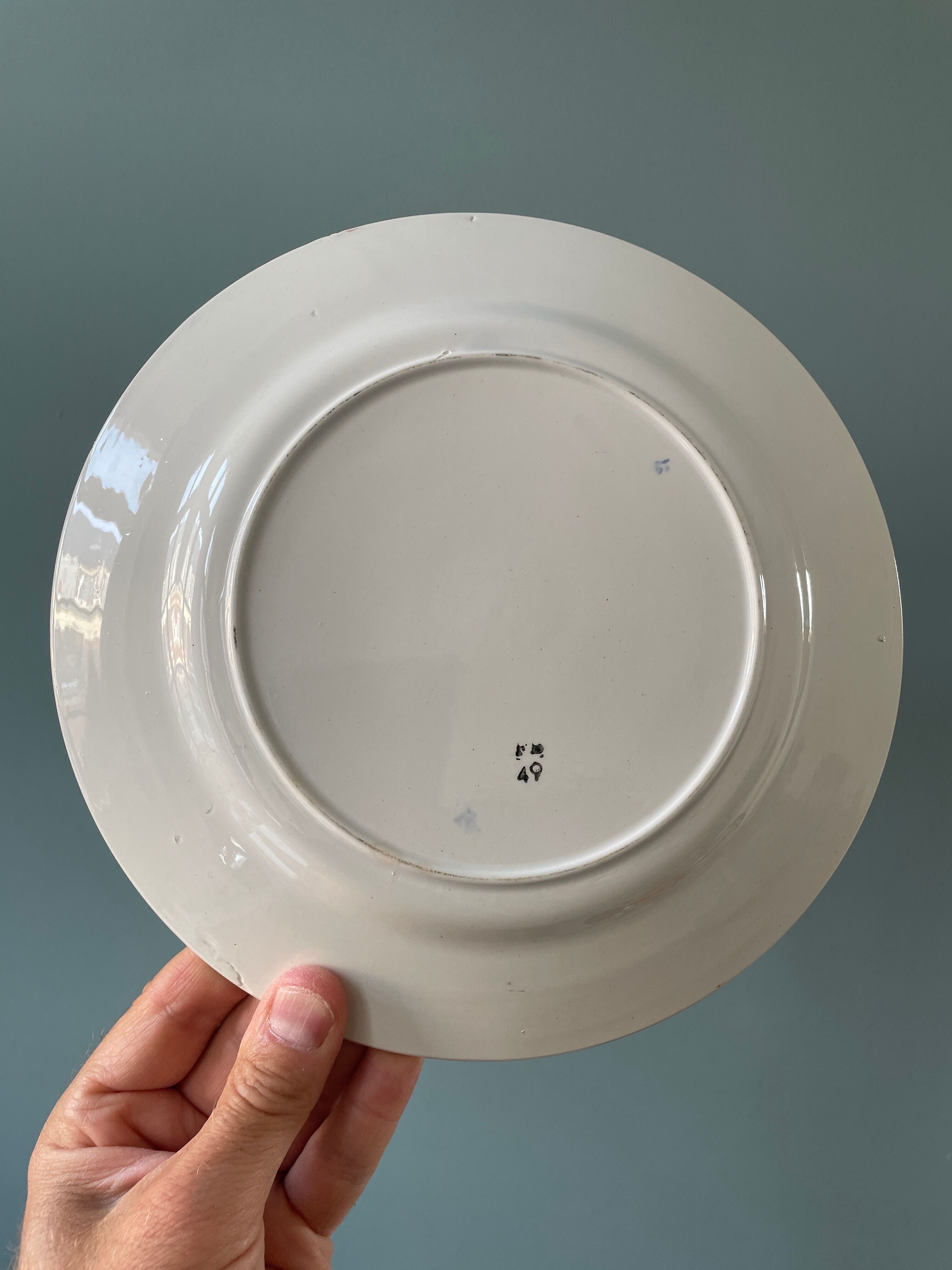 Set of 9 vintage flat plates in Badonviller earthenware