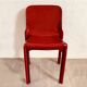 Red chair "selene" by vico magistretti for artemide of the 60s