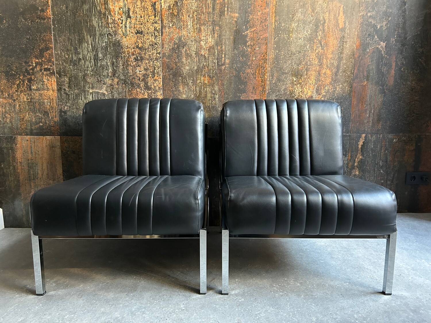 Ensemble (2) Chaises design vintage