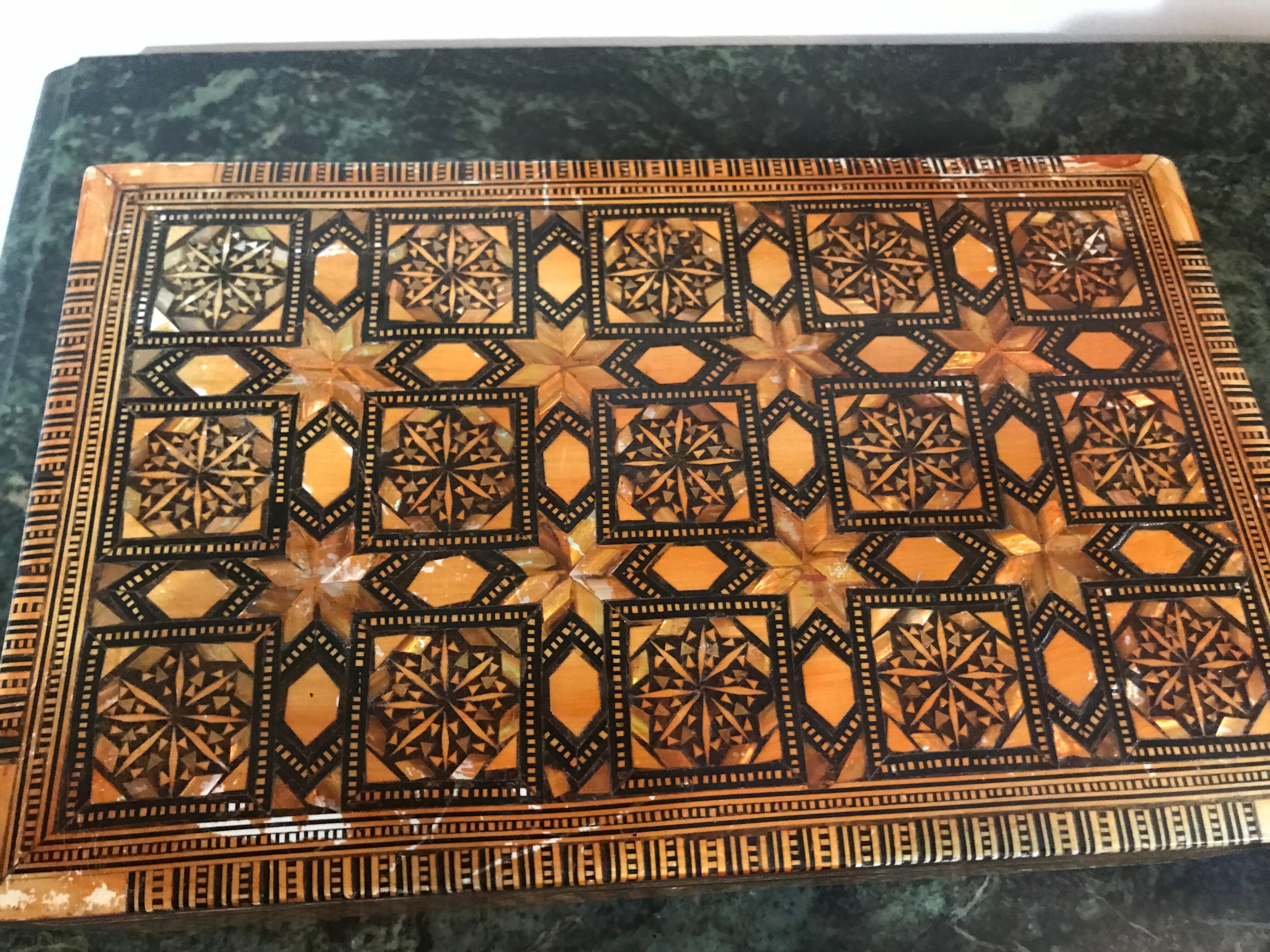 Old box in marquetry