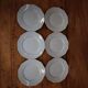 6 flat octagonal earthenware plates Moulin des loups pale blue color