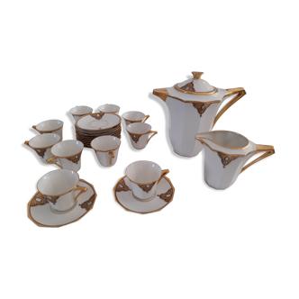 Servive a cafe art deco porcelain of limoges ancient