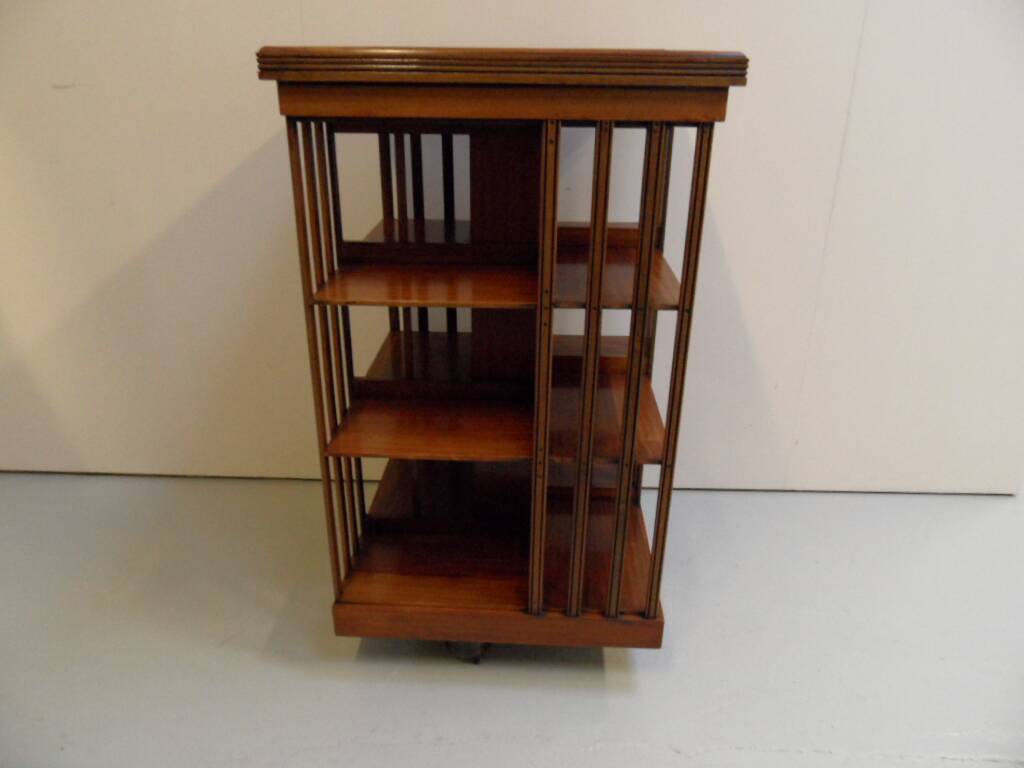 Antique mahogany revolving bookcase