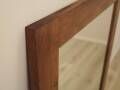 Danish solid mahogany mirror with slatted shelf, 1970s