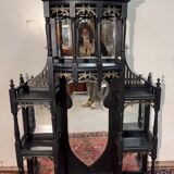 Important lacquered wooden shelf or bookcase.