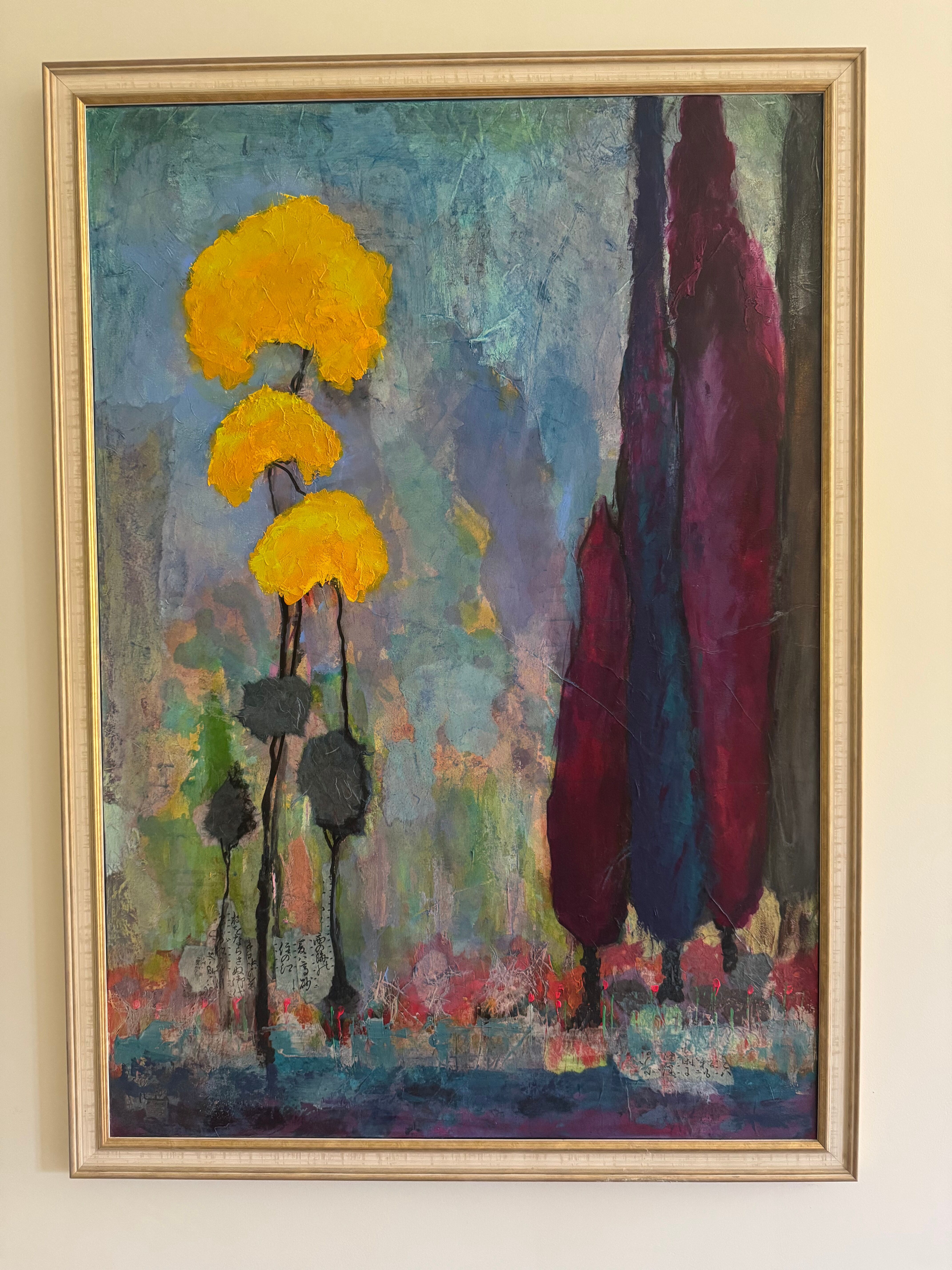 Tableau"les cyprès" de wendy highbee