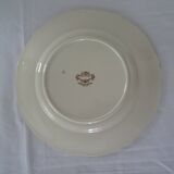 Large round dish 512112 Sarreguemines faience old flowers STRASBOURG