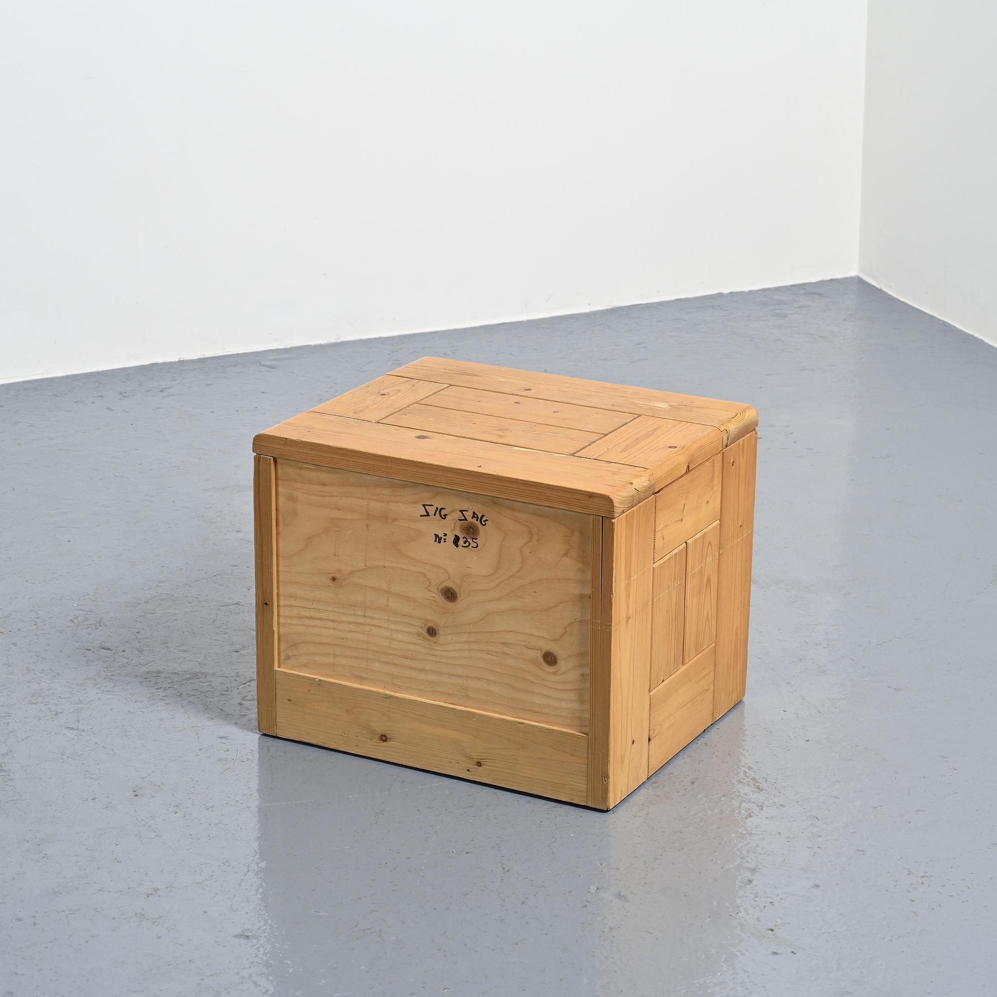 Nightstand made of solid pine, circa 1975.