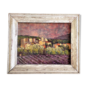 Oil painting on canvas framed landscape of Provence
