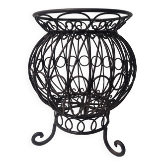 Old black iron vase