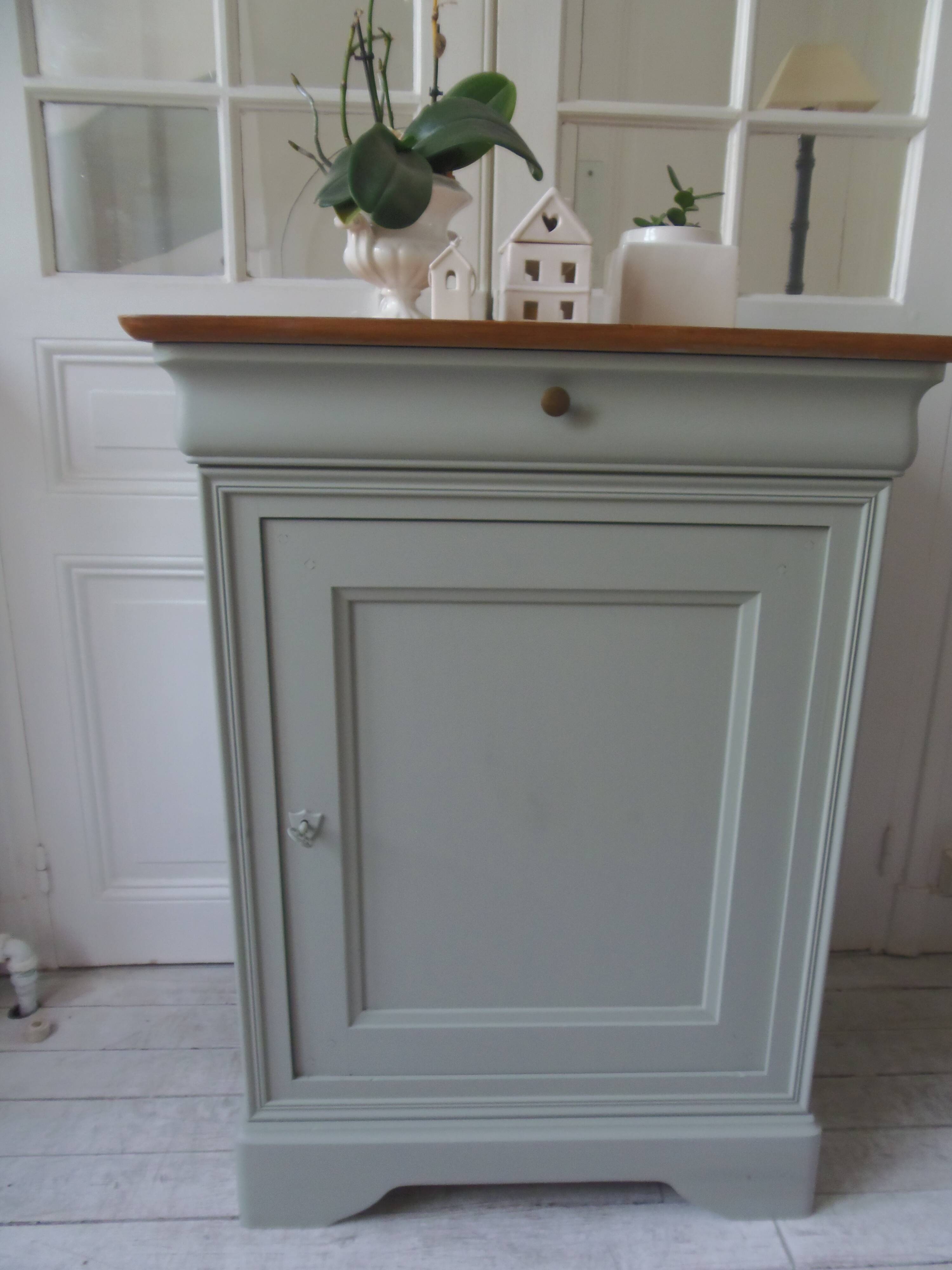 Beautifully crafted Louis Philippe style jam maker sublimated in verdigris, wooden top.